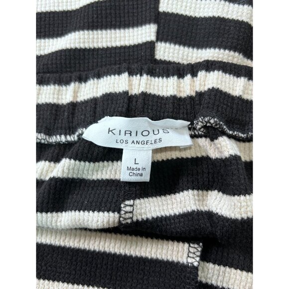 Kirious Los Angeles Striped Black & White Knit Shorts L Polyester Rayon Spandex - Picture 4 of 10